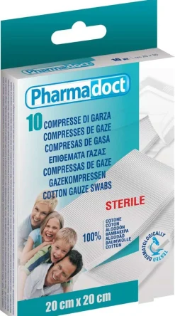 10 COMPRESSE GARZA STERILE 20X20 COTONE: vendita online 10 COMPRESSE GARZA STERILE 20X20 COTONE in offerta