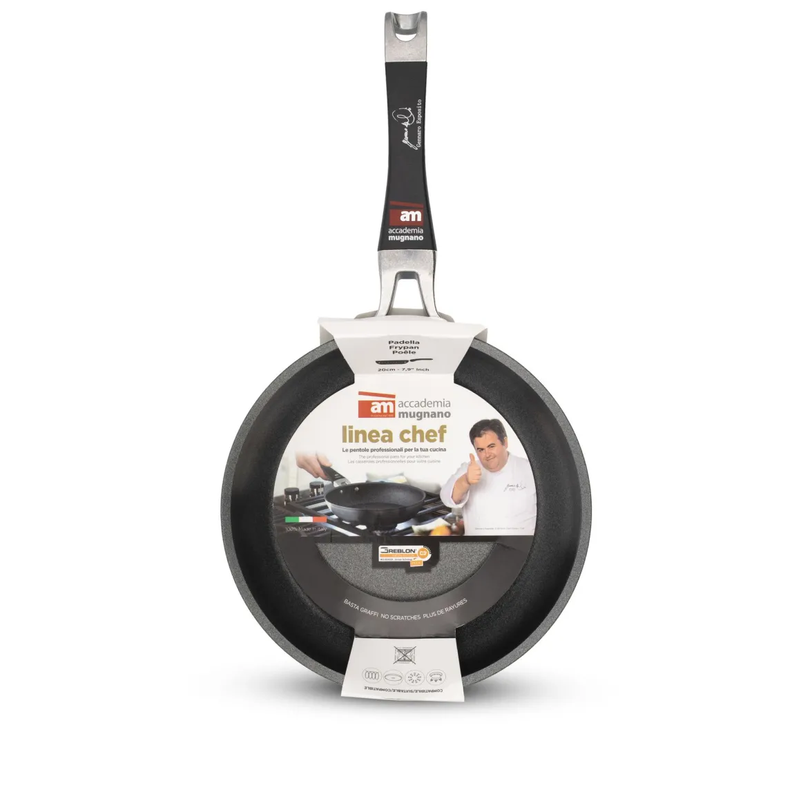 ACCADEMIA MUGNANO - PADELLA 1 MANICO LINEA CHEF DIAM. 28CM