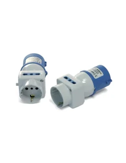 ADATTATORE SCHUKO INDUSTRIALE BIPASSO 16A 2P+T SPINA CEE BLU: vendita online ADATTATORE SCHUKO INDUSTRIALE BIPASSO 16A 2P+T SPINA CEE BLU in offerta
