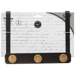 APPENDIABITI CM 25 IN METALLO NERO E BAMBU: vendita online APPENDIABITI CM 25 IN METALLO NERO E BAMBU in offerta