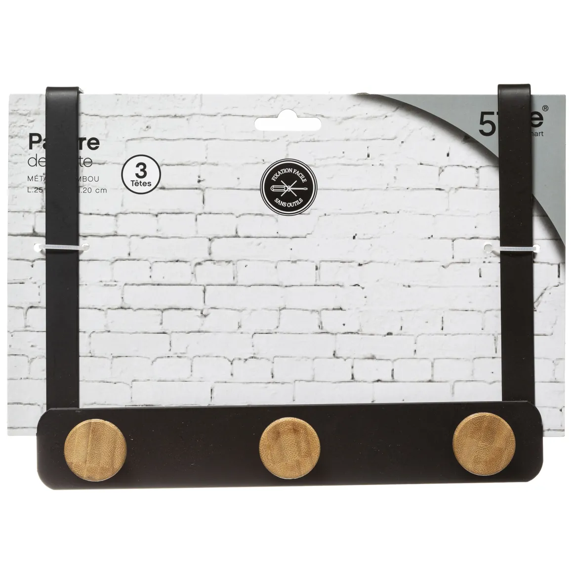 APPENDIABITI CM 25 IN METALLO NERO E BAMBU: vendita online APPENDIABITI CM 25 IN METALLO NERO E BAMBU in offerta