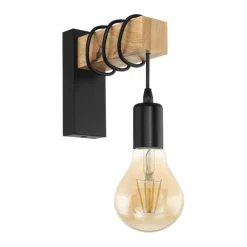 APPLIQUE TOWNSHEND NERO/MARRONE 21.5CM - 1X10W E27: vendita online APPLIQUE TOWNSHEND NERO/MARRONE 21.5CM - 1X10W E27 in offerta