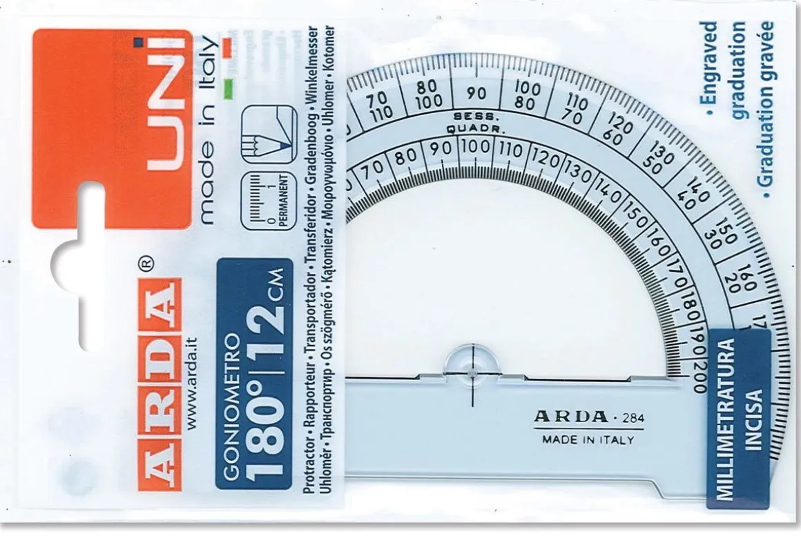 ARDA - GONIOMETRO SERIE UNI 180°: vendita online ARDA - GONIOMETRO SERIE UNI 180° in offerta