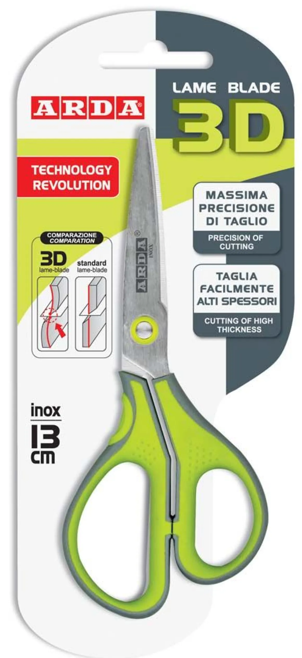ARDA - REVOLUTION 3D FORBICI IN ACCIAIO INOX BICOLORE 13CM : vendita online ARDA - REVOLUTION 3D FORBICI IN ACCIAIO INOX BICOLORE 13CM in offerta