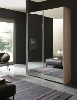 Armadio 2 ante scorrevoli in laminato noce