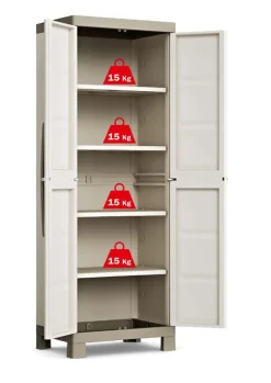ARMADIO A RIPIANI EXCELLENCE IN RESINA CM 65X45 H182 BEIGE E TORTORA: vendita online ARMADIO A RIPIANI EXCELLENCE IN RESINA CM 65X45 H182 BEIGE E TORTORA in offerta