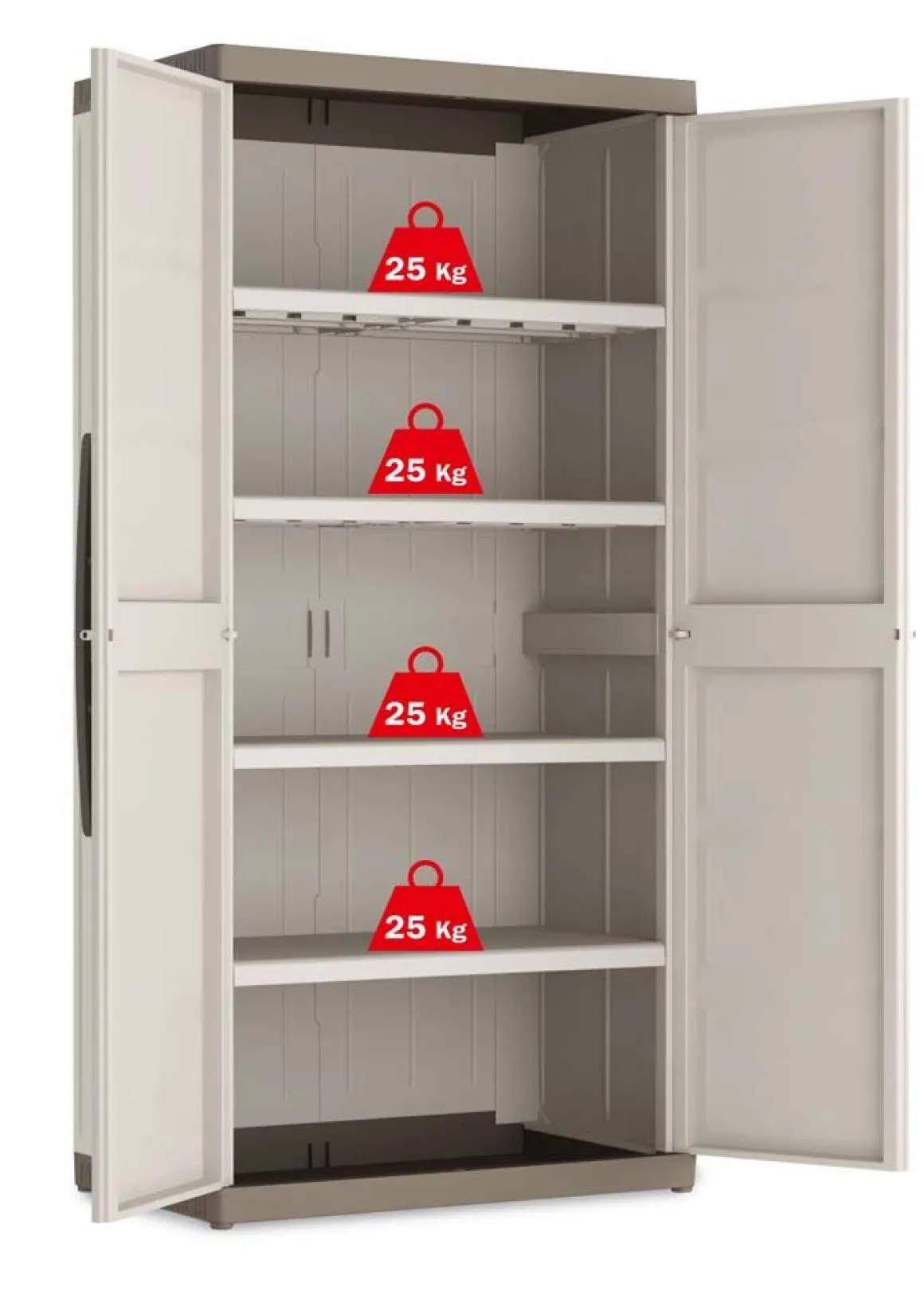 ARMADIO A RIPIANI EXCELLENCE XL RESINA CM 89X54 H.182 BEIGE E TORTORA: vendita online ARMADIO A RIPIANI EXCELLENCE XL RESINA CM 89X54 H.182 BEIGE E TORTORA in offerta