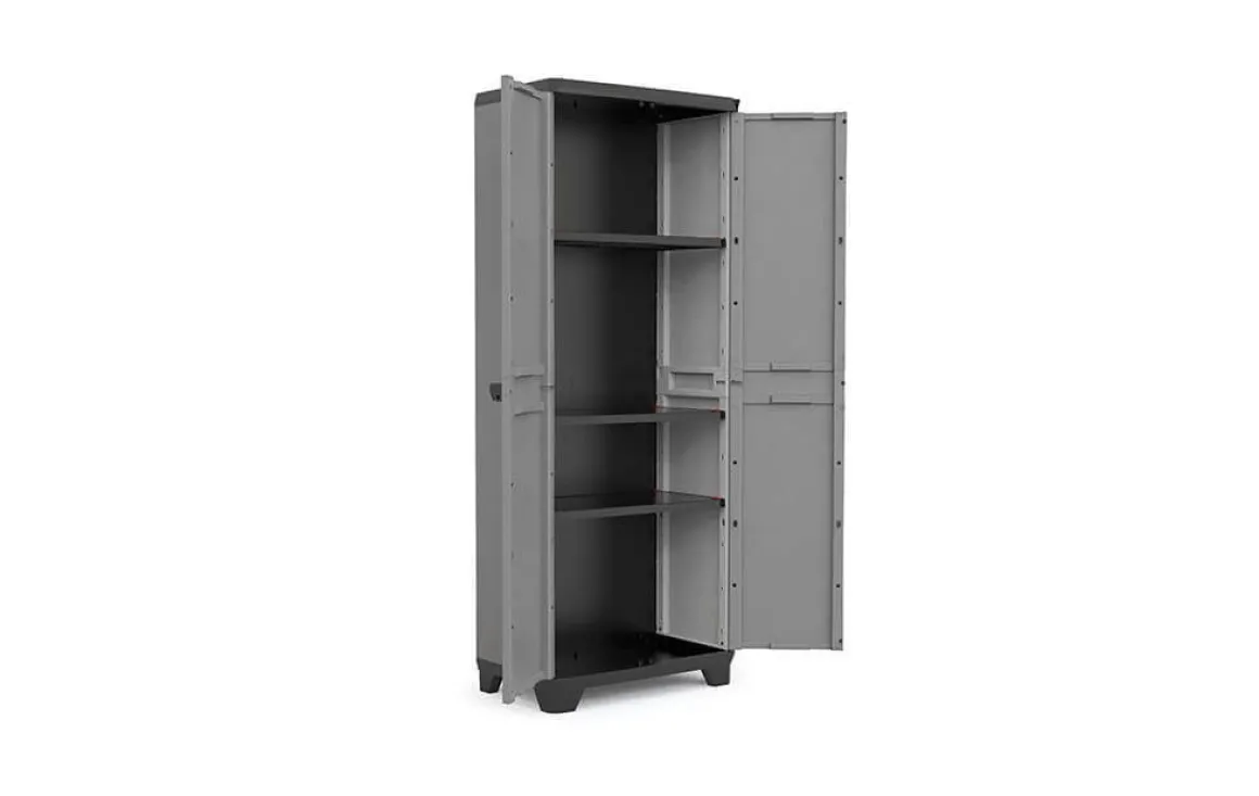 ARMADIO A RIPIANI MOD. STILO IN RESINA CM 68X39 H.173 GRIGIO SCURO E NERO: vendita online ARMADIO A RIPIANI MOD. STILO IN RESINA CM 68X39 H.173 GRIGIO SCURO E NERO in offerta