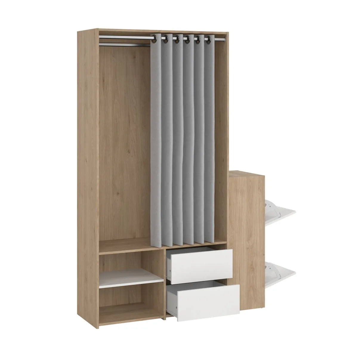 ARMADIO ATTREZZATO CON SCARPIERA CM 128X40.5 H. 197.5 JACKSON HICKORY: vendita online ARMADIO ATTREZZATO CON SCARPIERA CM 128X40.5 H. 197.5 JACKSON HICKORY in offerta