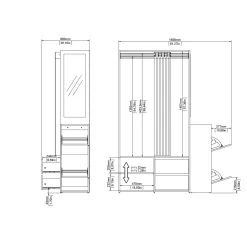 ARMADIO ATTREZZATO CON SCARPIERA CM 128X40.5 H. 197.5 JACKSON HICKORY: vendita online ARMADIO ATTREZZATO CON SCARPIERA CM 128X40.5 H. 197.5 JACKSON HICKORY in offerta