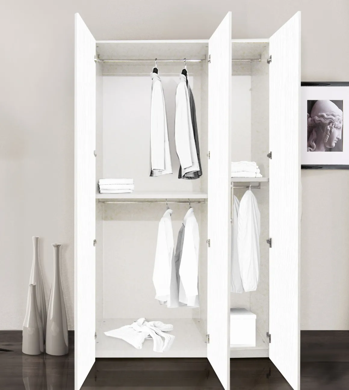 Armadio camera da letto frassino bianco