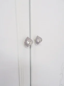 Armadio classico bianco 4 ante con pomello Swaroski