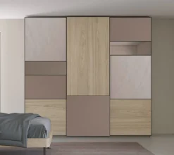 ARMADIO CM 277X62/66 H. 262 CALCE/ROVERE NODATO E LACCATO RAME PERLATO OPACO
