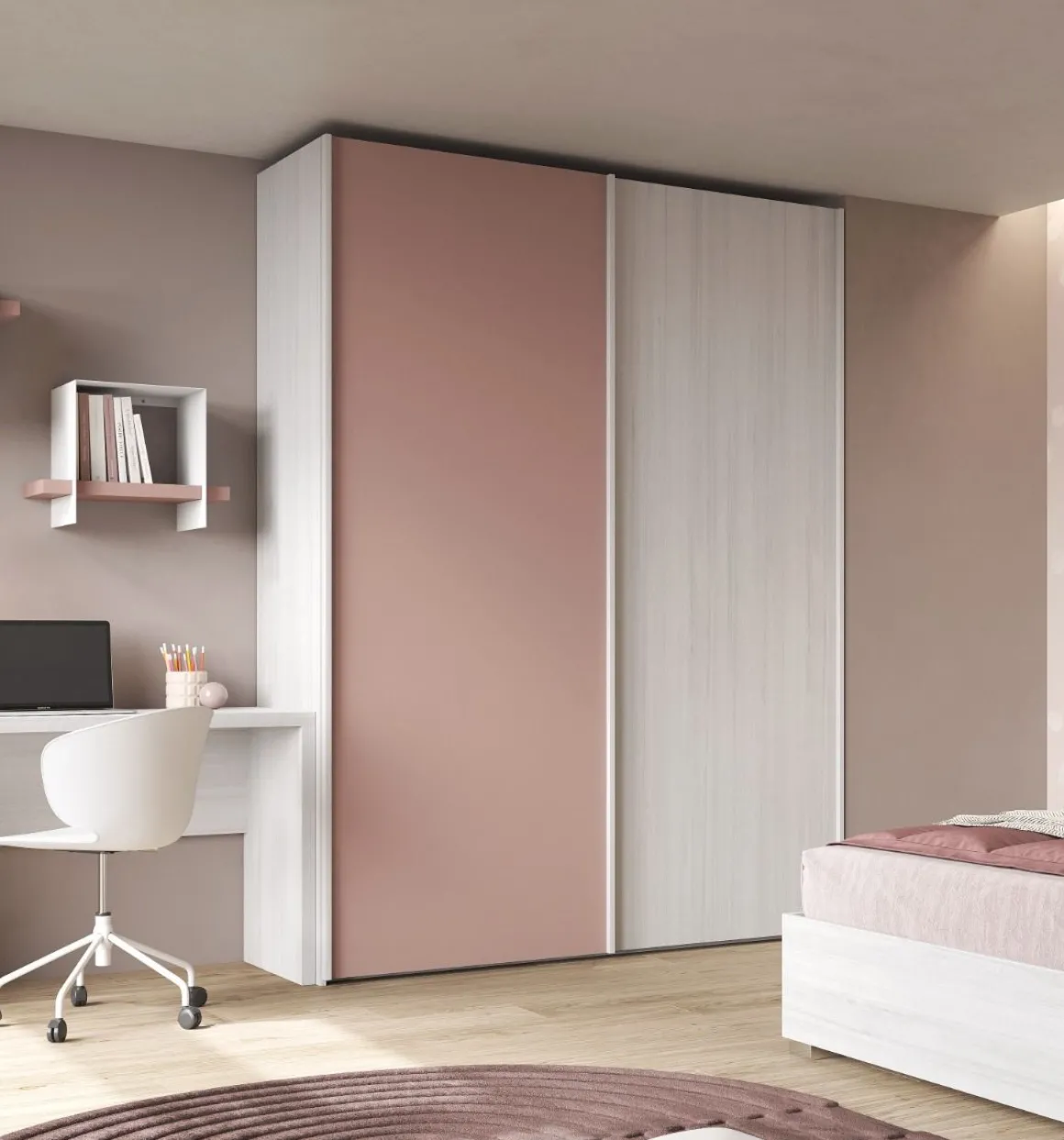 Armadio Cm 181x65 H247 Rovere Nordico e Rosa in Offeta online
