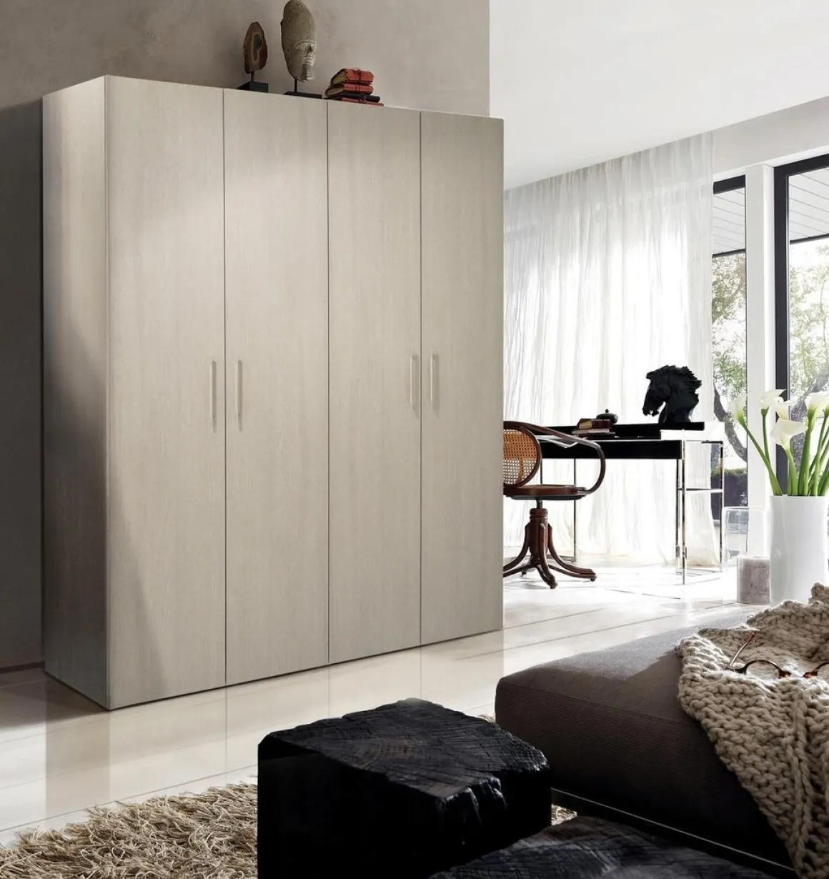 Armadio economico 4 ante olmo: modello Basic