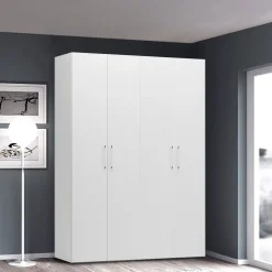 Armadio guardaroba 4 ante bianco frassinato