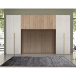 ARMADIO PONTE LOFT 402X58 H. 247 NOCE E SPATOLATO