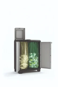 ARMADIO PORTARIFIUTI MOD. SPLIT PREMIUM IN RESINA CM 68X39 H. 92 GRIGIO SCURO E NERO: vendita online ARMADIO PORTARIFIUTI MOD. SPLIT PREMIUM IN RESINA CM 68X39 H. 92 GRIGIO SCURO E NERO in offerta