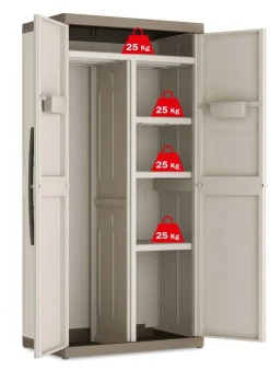 ARMADIO PORTASCOPE MOD. EXCELLENCE XL IN RESINA CM 89X54 H 182 BEIGE E TORTORA: vendita online ARMADIO PORTASCOPE MOD. EXCELLENCE XL IN RESINA CM 89X54 H 182 BEIGE E TORTORA in offerta