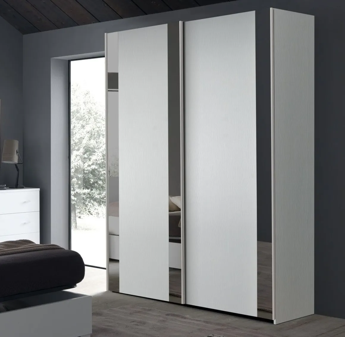 ARMADIO RIGO CM 181X65 H. 247 BIANCO FRASSINATO