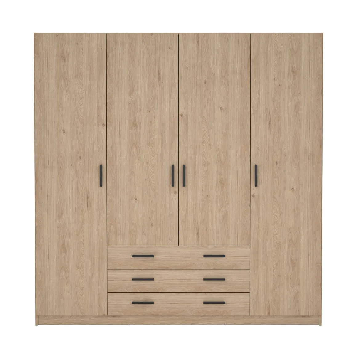 Armadio Sprint Jackson Hickory: Armadio con 4 Ante e 3 Cassetti in Offerta