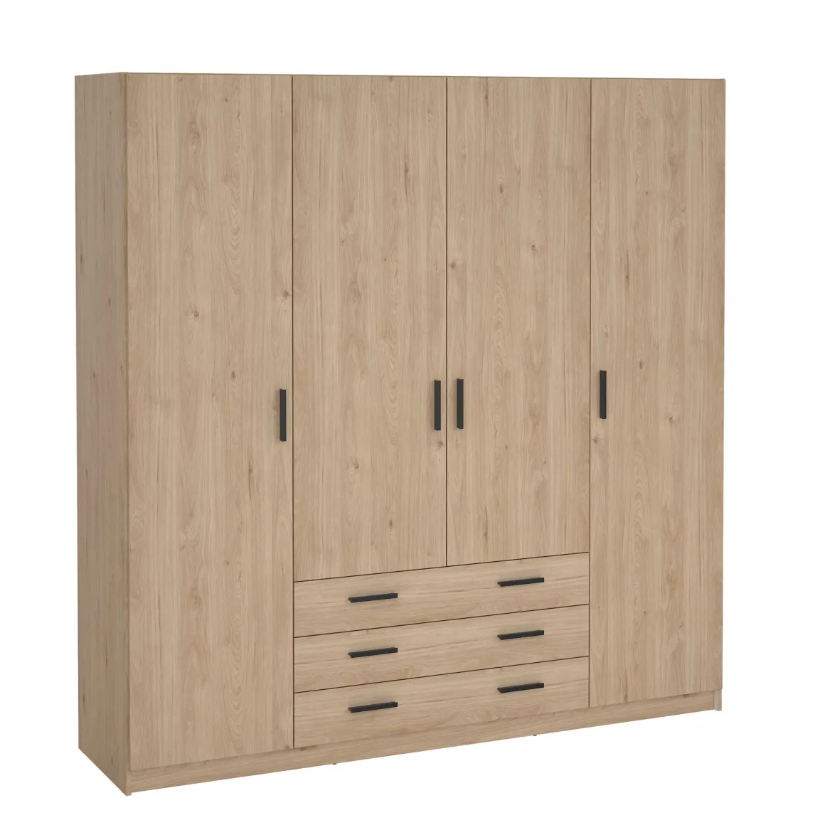 Armadio Sprint Jackson Hickory: Armadio con 4 Ante e 3 Cassetti in Offerta