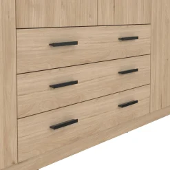 Armadio Sprint Jackson Hickory: Armadio con 4 Ante e 3 Cassetti in Offerta