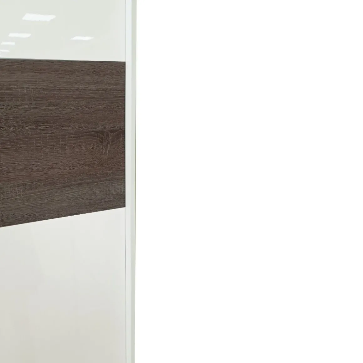 ARMADIO UNICO CM 240X63 H. 220 ROVERE TARTUFO E BIANCO LUCIDO