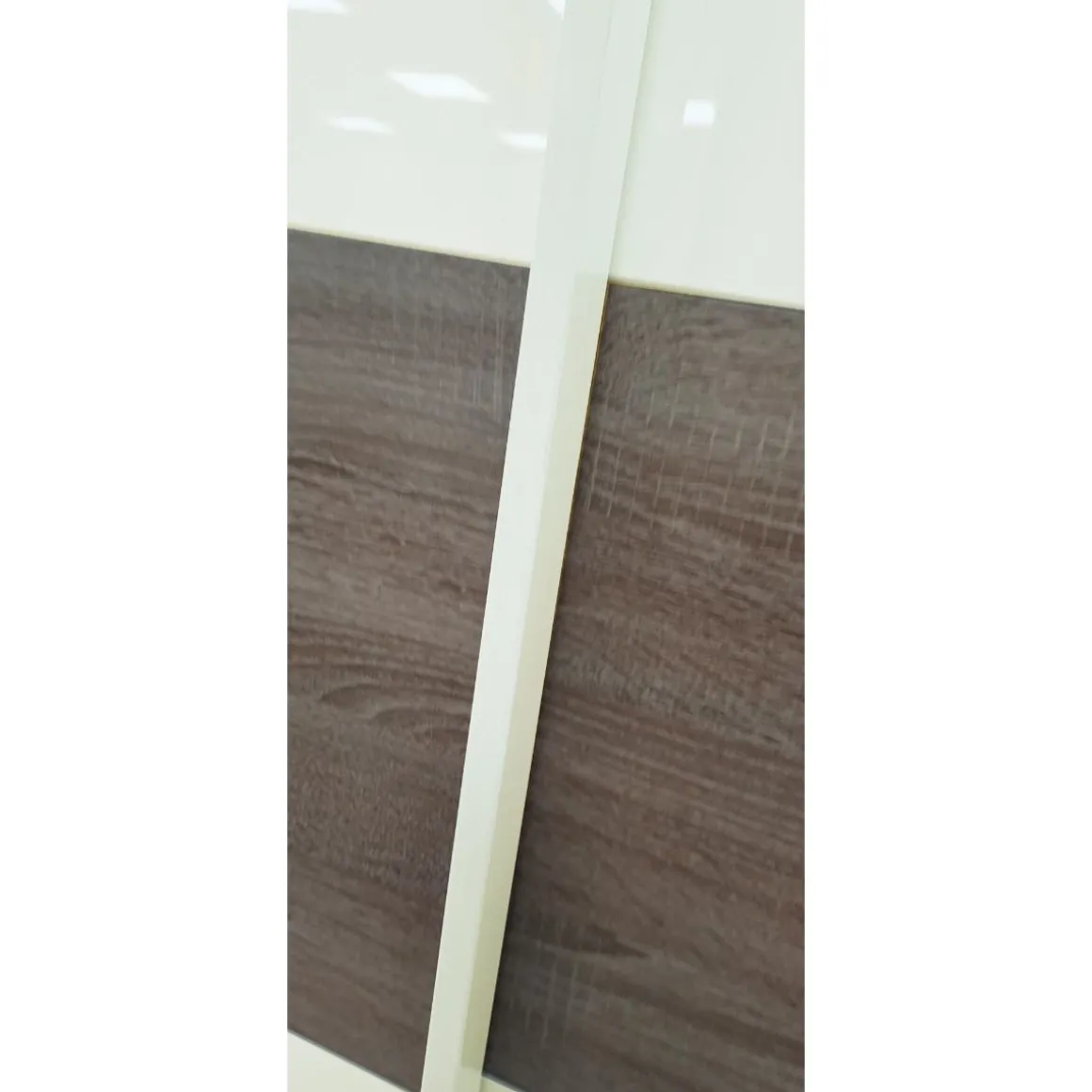 ARMADIO UNICO CM 240X63 H. 220 ROVERE TARTUFO E BIANCO LUCIDO