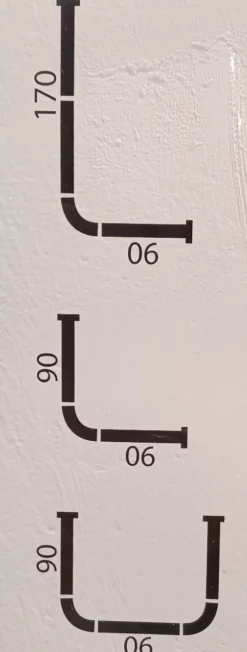 Asta da tenda per doccia angolare 90X170 cm