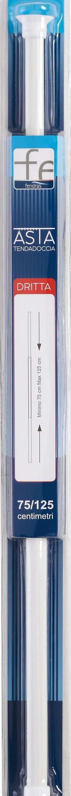 ASTA TENDA DOCCIA DRITTA DA CM 75 A 125 IN PVC BIANCO