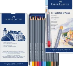 ASTuccio con 12 MATITE COLORATE GOLDFABER ACQUERELLABILI