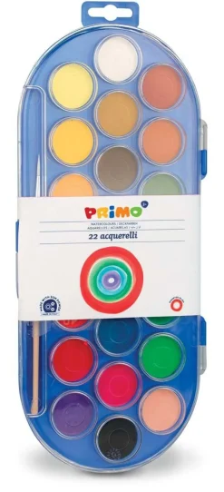 Astuccio Ovale con 22 Acquarelli Pennello Incluso
