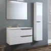 BAGNO COMPLETO GRACE2 LACCATO BIANCO LUCIDO CON PARTICOLARI CEMENTO
