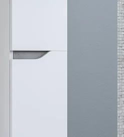 BAGNO COMPLETO GRACE2 LACCATO BIANCO LUCIDO CON PARTICOLARI CEMENTO