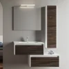 BAGNO COMPLETO LUNA LACCATA BIANCA LUCIDA ED OLMO CAFFE'