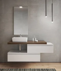 BAGNO COMPLETO NINFA LACCATO BIANCO OPACO E TABACCO