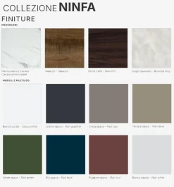 BAGNO COMPLETO NINFA LACCATO BIANCO OPACO E TABACCO