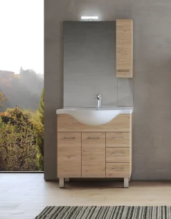 BAGNO COMPLETO MOD. GAIA CM 85 QUERCIA NATURALE