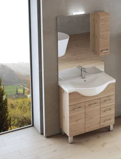 BAGNO COMPLETO MOD. GAIA CM 85 QUERCIA NATURALE