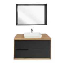 BAGNO COMPLETO MOD. ISIDE CM 101 NOCE E GRAFITE OPACO