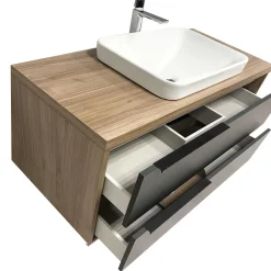 BAGNO COMPLETO MOD. ISIDE CM 101 NOCE E GRAFITE OPACO