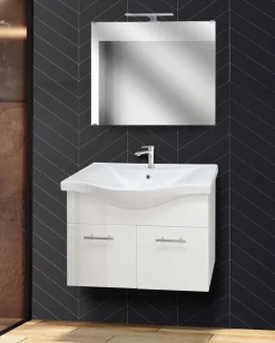 BAGNO COMPLETO MOD.SOLE CM 80 BIANCO LUCIDO