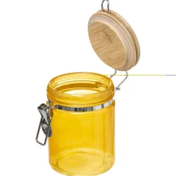 BARATTOLO ERMETICO GIALLO CON TAPPO IN BAMBÙ DA 0,75LT
