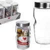 BARATTOLO IN VETRO CON COPERCHIO IN ACCIAIO 800ML D 10 H 17CM