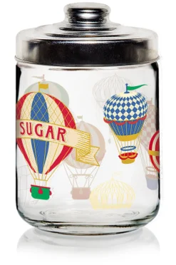 BARATTOLO IN VETRO CON TAPPO IN ALLUMINIO 800LT DEC. MONGOLFIERE SUGAR