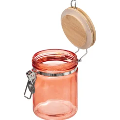 BARATTOLO ERMETICO CORALLO CON TAPPO IN BAMBÙ DA 0,75LT