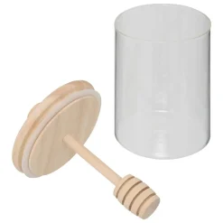 BARATTOLO PER IL MIELE IN VETRO LINEA HERMET CON TAPPO IN LEGNO 0,4LT