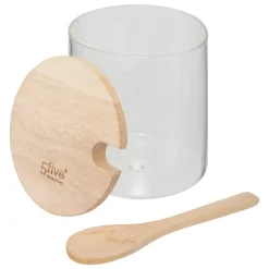 BARATTOLO PER ZUCCHERO IN VETRO LINEA HERMET CON TAPPO IN LEGNO 0.4LT