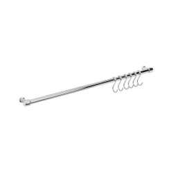BARRA CON 6 GANCI LONARDO IN FERRO CROMATO 58CM
